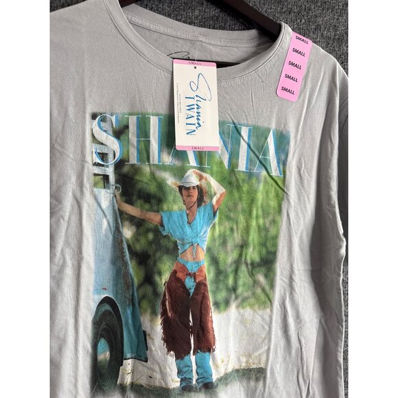 Shania Twain Graphic T-Shirt Band Tee Small S Grey 100% Cotton - Picture 2 of 9